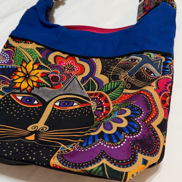 Laurel Burch Shoulder Tote Carlotta's Cats Colorful Bag Canvas NWT - Picture 9 of 11